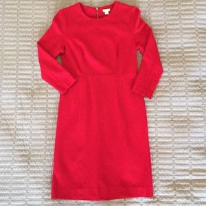 J. Crew Factory Dark Poppy Ponte Knit Dress